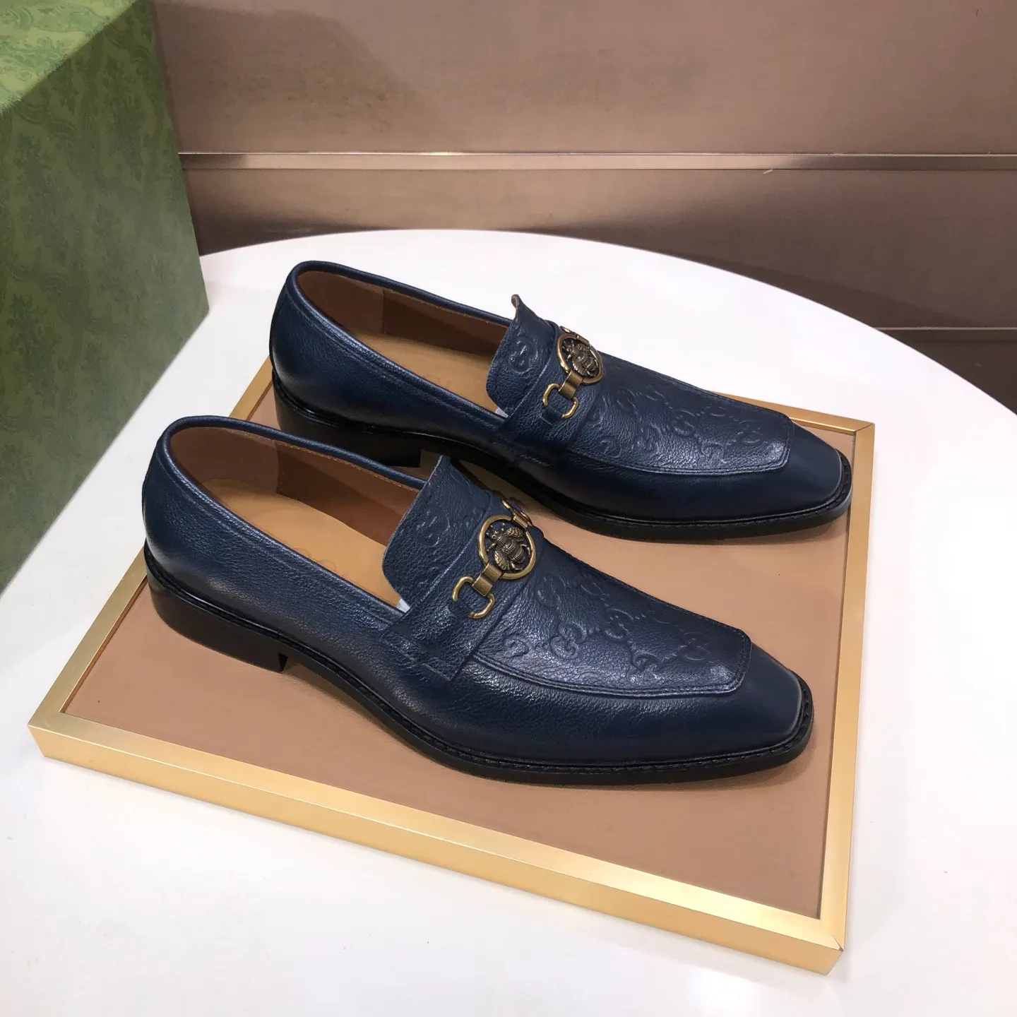 Men's men's shoes💰460💰【GUCCI】 (Niuli) new style🍀Gucci* - top version Gucci new leather shoes! It is made of imported original materials and has a comfortable first layer of cowhide lining! Original wear-resistant rubber outsole! High quality products! Code number 38-45 (45 customized)